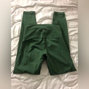 Lululemon Wunder Train Algae Green Like New 25” inseam